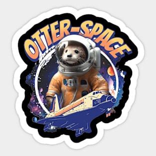 Otter Space Futuristic Astronaut Sticker